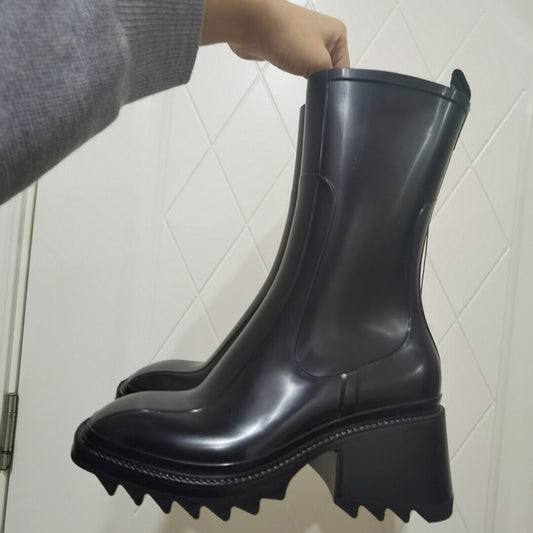 Botas de Tacón Cuadrado Grueso con Punta Cuadrada - Image 2