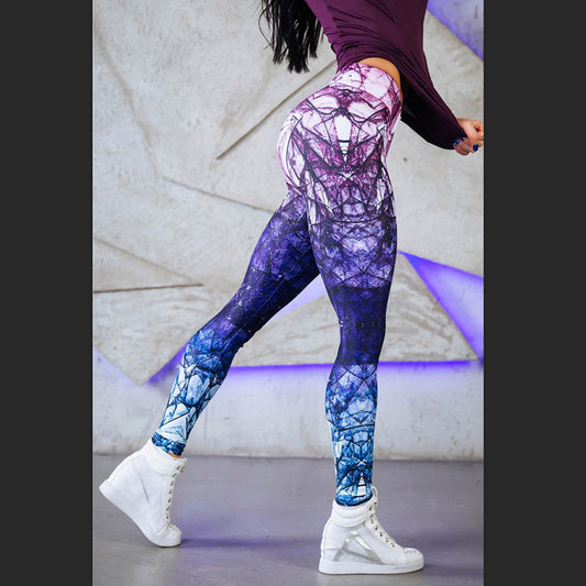 Pantalones Deportivos Yoga Cintura Alta con Estampado Multicolor - Image 2