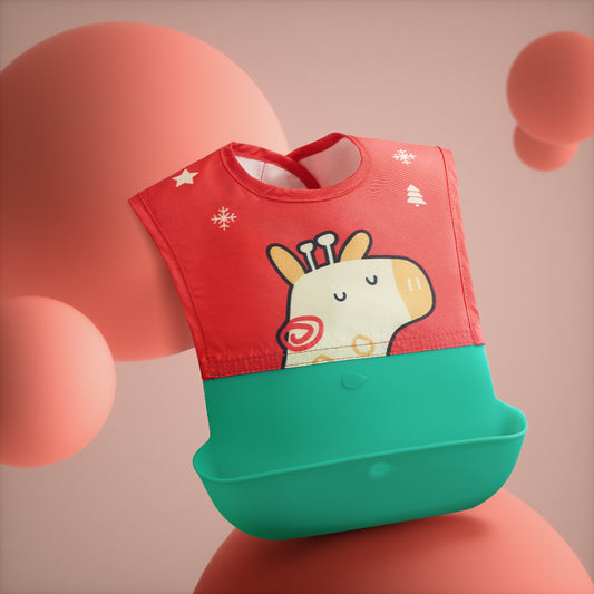 Babero Impermeable para Bebé con Bolsillo Recolector de Arroz y Silicona - Image 2