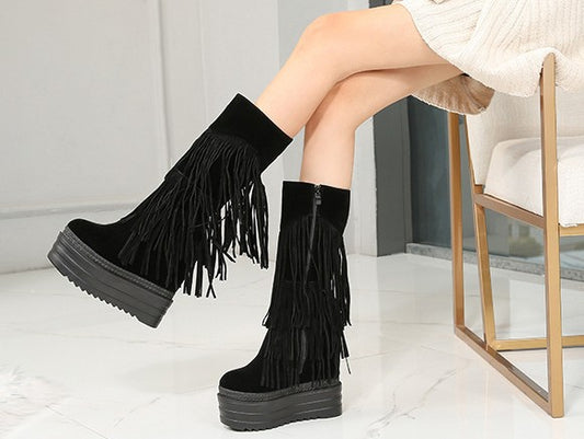 Botas de Tacón Alto con Flecos para Mujer - Image 2