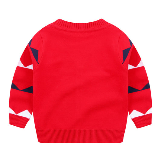 Cardigan Escolar V-Cuello Abotonado para Niños - Image 2
