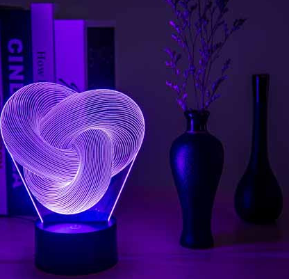 Lámpara de Mesa LED 3D Abstracta Táctil y Multicolor - Image 2