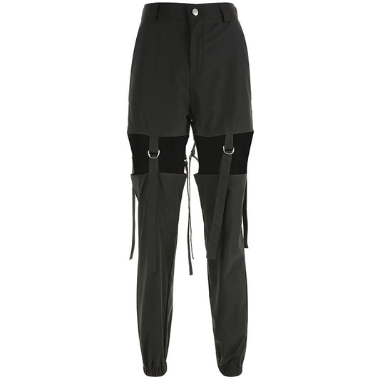 Pantalones Overol Holgados con Detalles Calados - Estilo Street Hip-Hop - Image 2