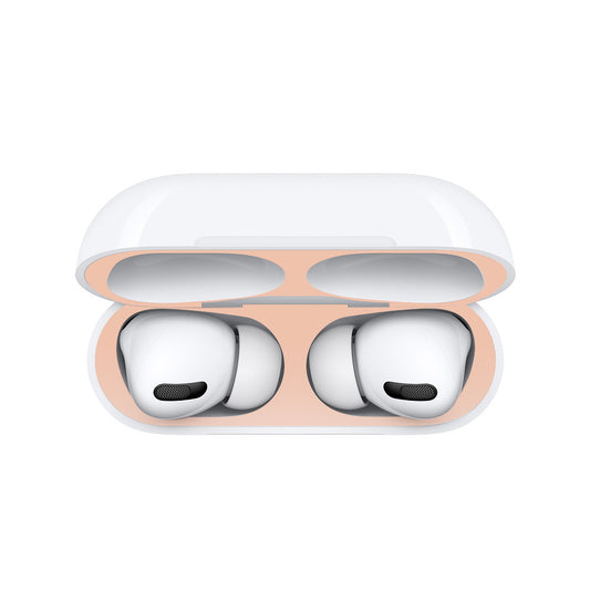 Black metal sticker headphone film, designed to protect the inside of an earbud charging case from dust and fingerprints. - Image 2