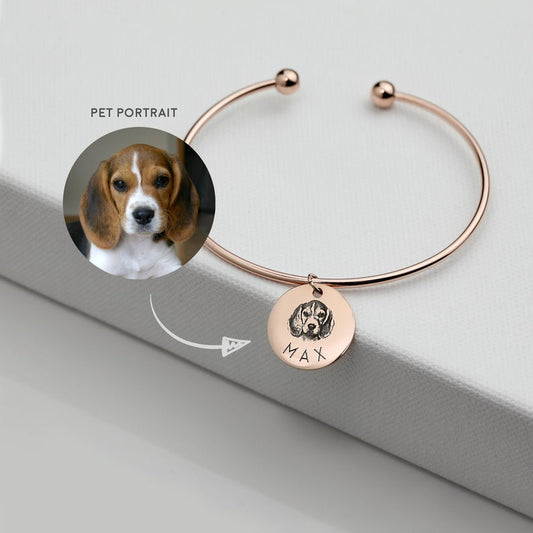 Pulsera de Acero Titanio con Grabado de Foto de Mascotas - Joyería Personalizada - Image 2