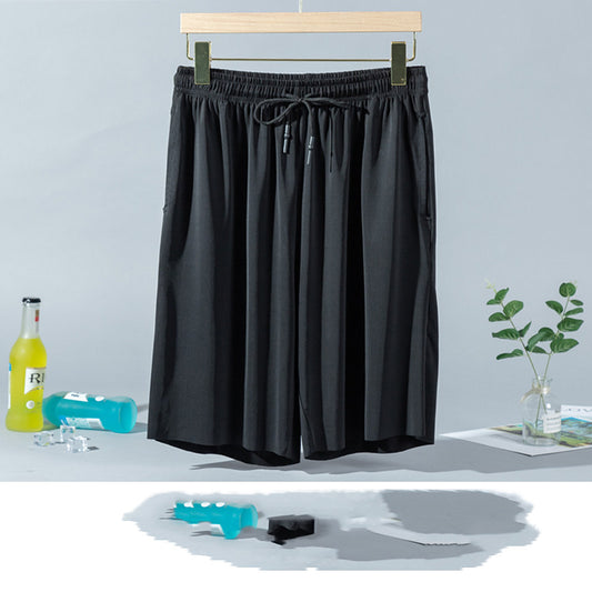 Pantalones Cortos Ice Silk para Hombre - Pijama Veraniego Transpirable de Corte Suelto - Image 2