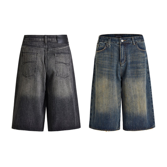 Pantalones Vaqueros Cropped Rectos Efecto Vintage Desgastado - Image 2