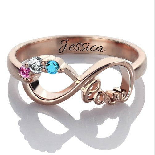 Anillo de Plata Esterlina Infinito Personalizado con Nombre - Image 2