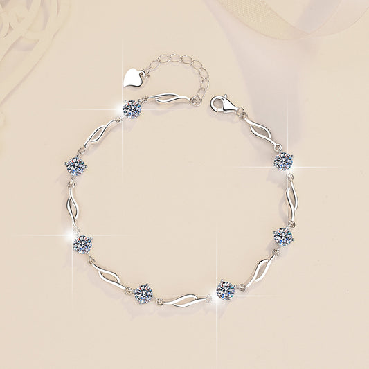 Pulsera de Plata Esterlina con Moissanita Multicolor S925 - Image 2
