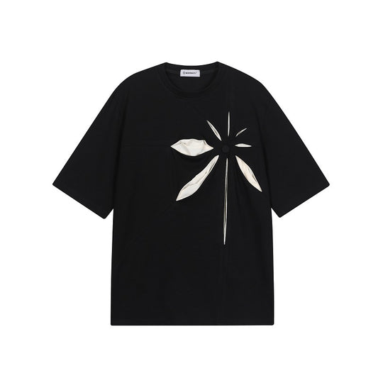 Camiseta Manga Corta Abstracta Tridimensional Estilo Urbano Moderno - Image 2