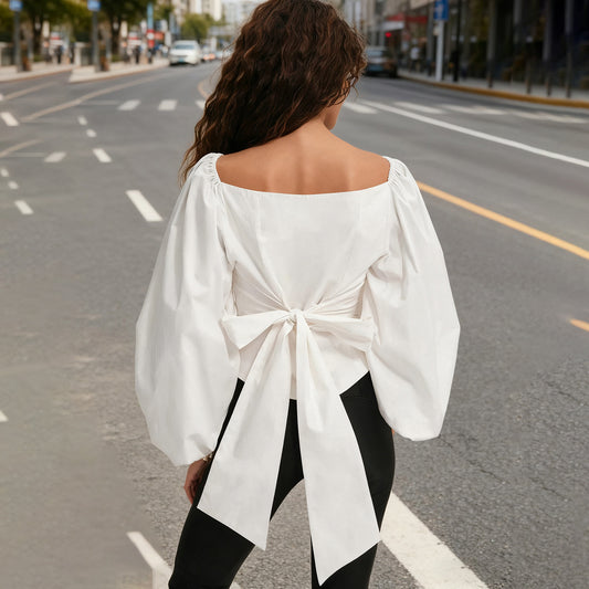 Blusa Ajustada con Cordones Laterales - Diseño Minimalista - Image 2