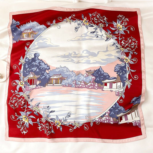 Pañuelo de Seda Estampado Coreano Grande - Image 2
