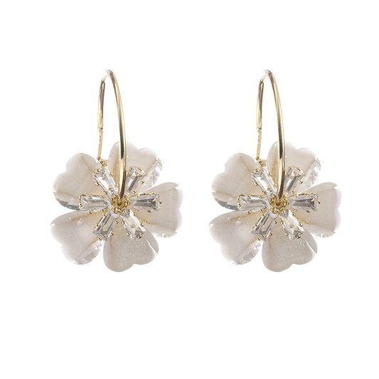 Aretes Flor de Cristal en Plata 925 con Aguja - Image 2