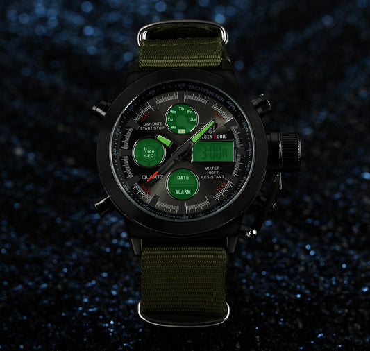 Reloj Deportivo Multifunción para Hombre - Estilo Urbano con Correa de Lona - Image 2