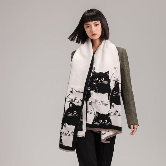 Bufanda Reversible Infantil de Imitación Cashmira con Diseño Cartoon para Otoño e Invierno - Image 2
