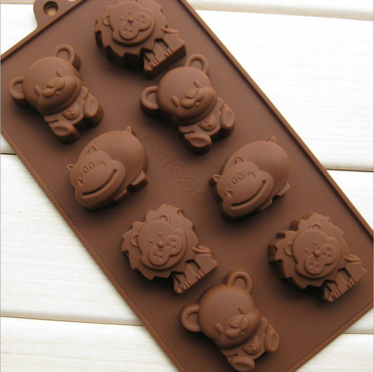 Moldes de Silicona para Repostería - Formas de Animales Hipopótamo, León y Oso - Image 2