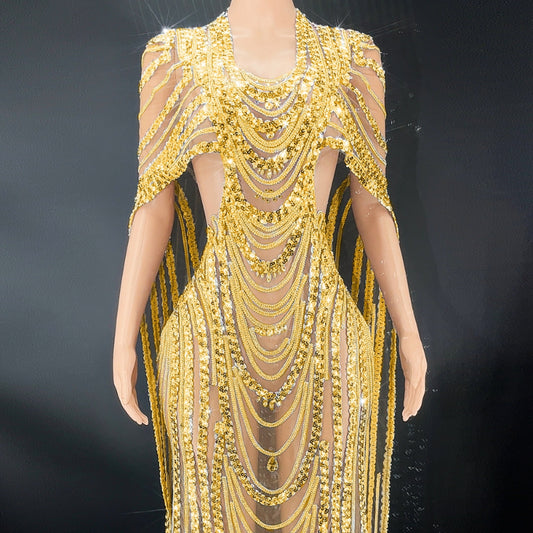 Vestido de Noche Elegante con Lentejuelas Brillantes - Image 2