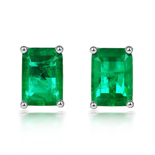 Aretes de Plata Esterlina 925 con Esmeralda - Diseño Elegante - Image 2