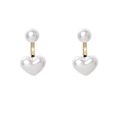 Aretes Elegantes de Perla y Corazón