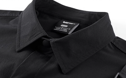 Camisa Negra Manga Corta Elegante - Image 2