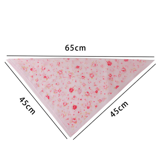 Pañuelo Triangular de Algodón con Estampado de Rosa - Image 2