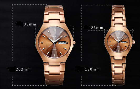 Reloj Luminoso de Acero Tungsteno para Pareja - Resistente al Agua con Calendario - Image 2