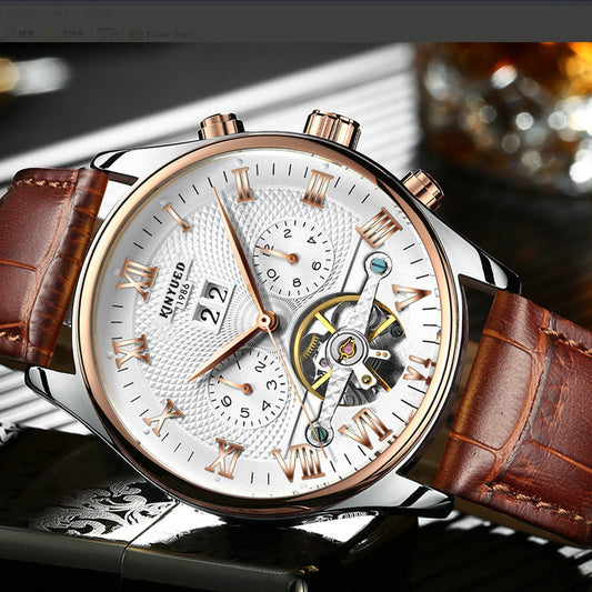 Reloj Mecánico Automático KINYUED Hueco Tourbillon Lujo para Hombre - Image 2