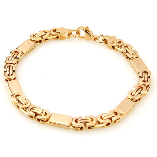 Conjunto de Collar y Pulsera de Acero Titanio Dorado - Image 2