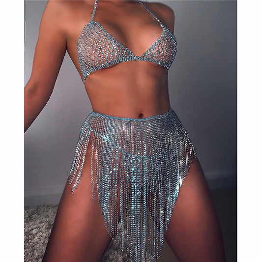 Conjunto de Bikini con Falda Corta y Cadena Corporal - Image 2