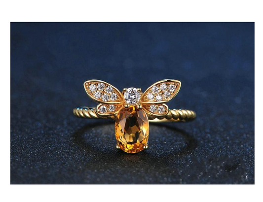 Anillo de Citrino con Abeja - Image 2