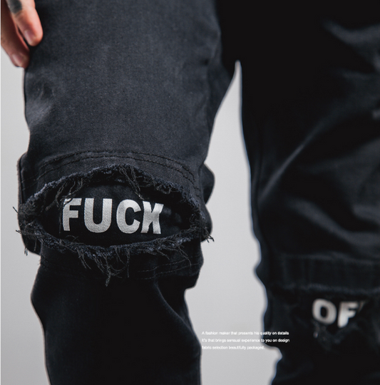 Pantalones Beam Hip Hop con Parches Elásticos - Estilo Street West Coast - Image 2