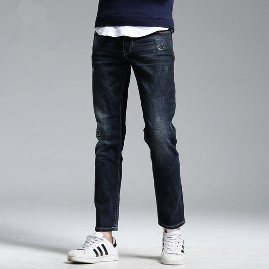 Pantalones Vaqueros Elásticos para Hombre con Detalles Rotos - Image 2