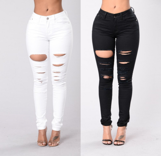 Jeans Rotos Ajustados para Mujer - Cintura Media Estilo Cowboy - Image 2