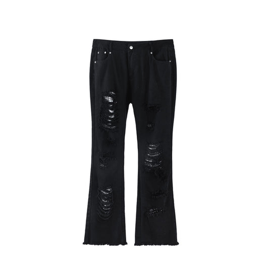 Pantalones Acampanados Holgados con Detalle Deshilachado - Estilo Europeo Casual - Image 2