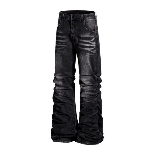 Jeans de Diseñador para Hombre con Pliegues Texturizados y Corte Premium - Image 2