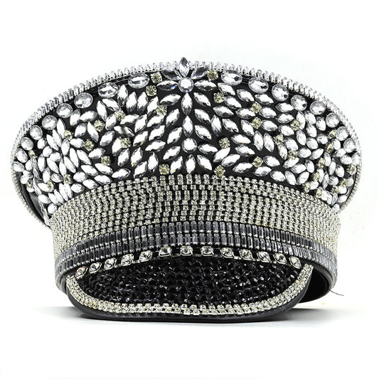 Gorra de Diamantes Plateada con Lentejuelas para Novia y Eventos - Image 2