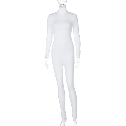 Enterizo Deportivo Ajustado de Color Liso para Fitness - Image 2