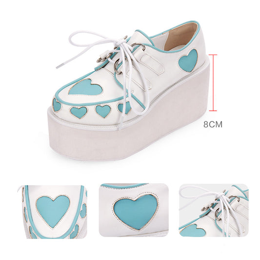 Plataforma Harajuku Gótica Corazón - Zapato Pancake de Moda - Image 2