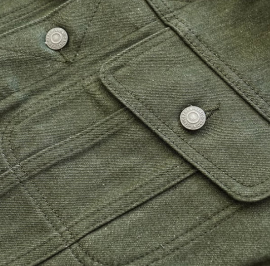 Chaqueta de Trabajo Denim Retro Vulcanizado 100% Algodón Puro para Hombre - Image 2
