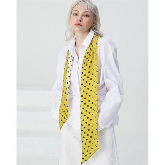Pañuelo de Seda Estampado con Lunares - Image 2