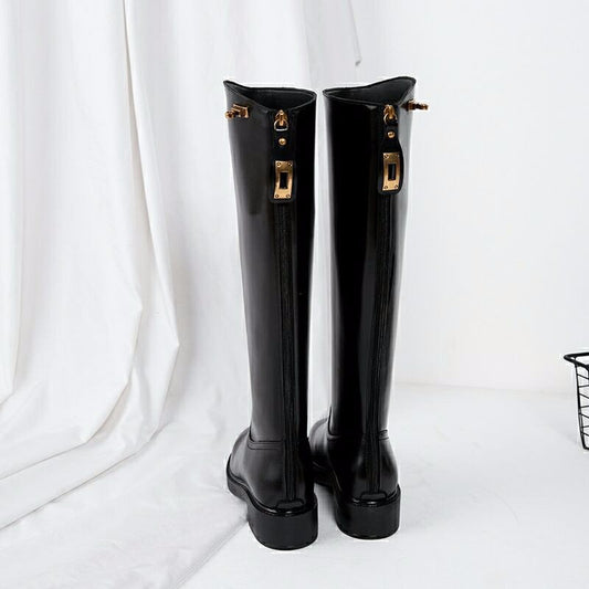 Botas Martin de Cuero con Tacón Grueso hasta la Rodilla - Image 2