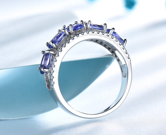 Anillo de Zafiro Tanzanita en Forma de Gota - Image 2