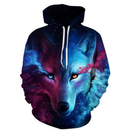 Sudadera Estampado Lobo 3D para Hombre - Image 2