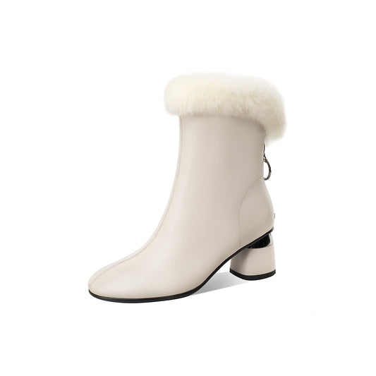 Botas de Cuero con Forro de Lana - Botines Cálidos para Otoño e Invierno - Image 2