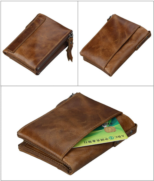 Cartera Corta para Hombre en Cuero Anti-Robo con Protección RFID - Image 2