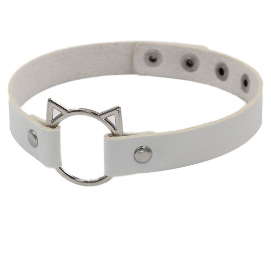 Collar de Cuero Punk Soft Girl con Cadena de Clavícula y Red - Image 2