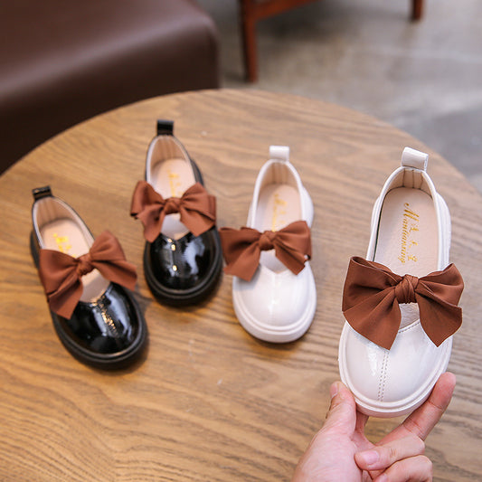 Zapatos Infantiles de Cuero con Moño - Suela Flexible y Cómoda - Image 2