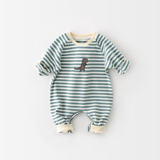 Pijama Enterizo de Dinosaurio a Rayas para Bebé Niño y Niña - Image 2