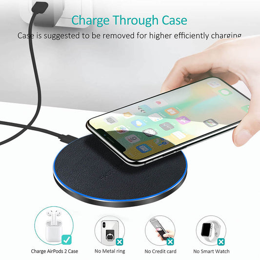 Cargador Inalámbrico Ultradelgado de Cuero para iPhone y AirPods - Image 2