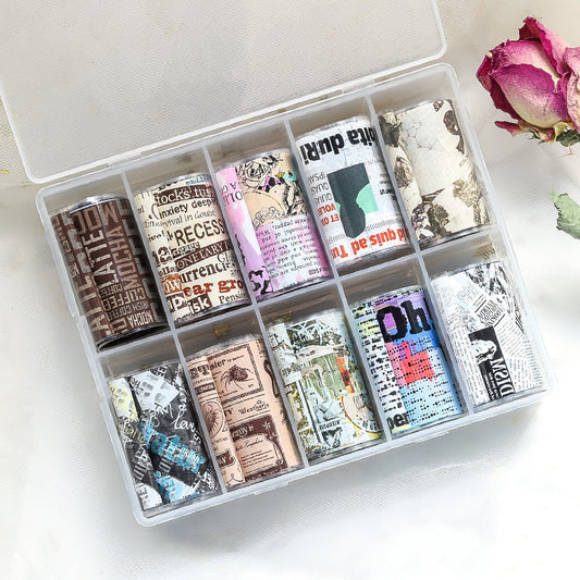 Revista de Calcomanías para Uñas Estilo Japonés con Letras y Estrellas - Image 2